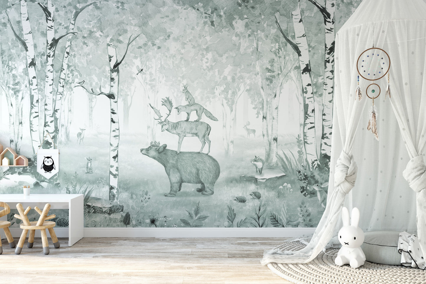 Blue Bear King Wallpaper Murals