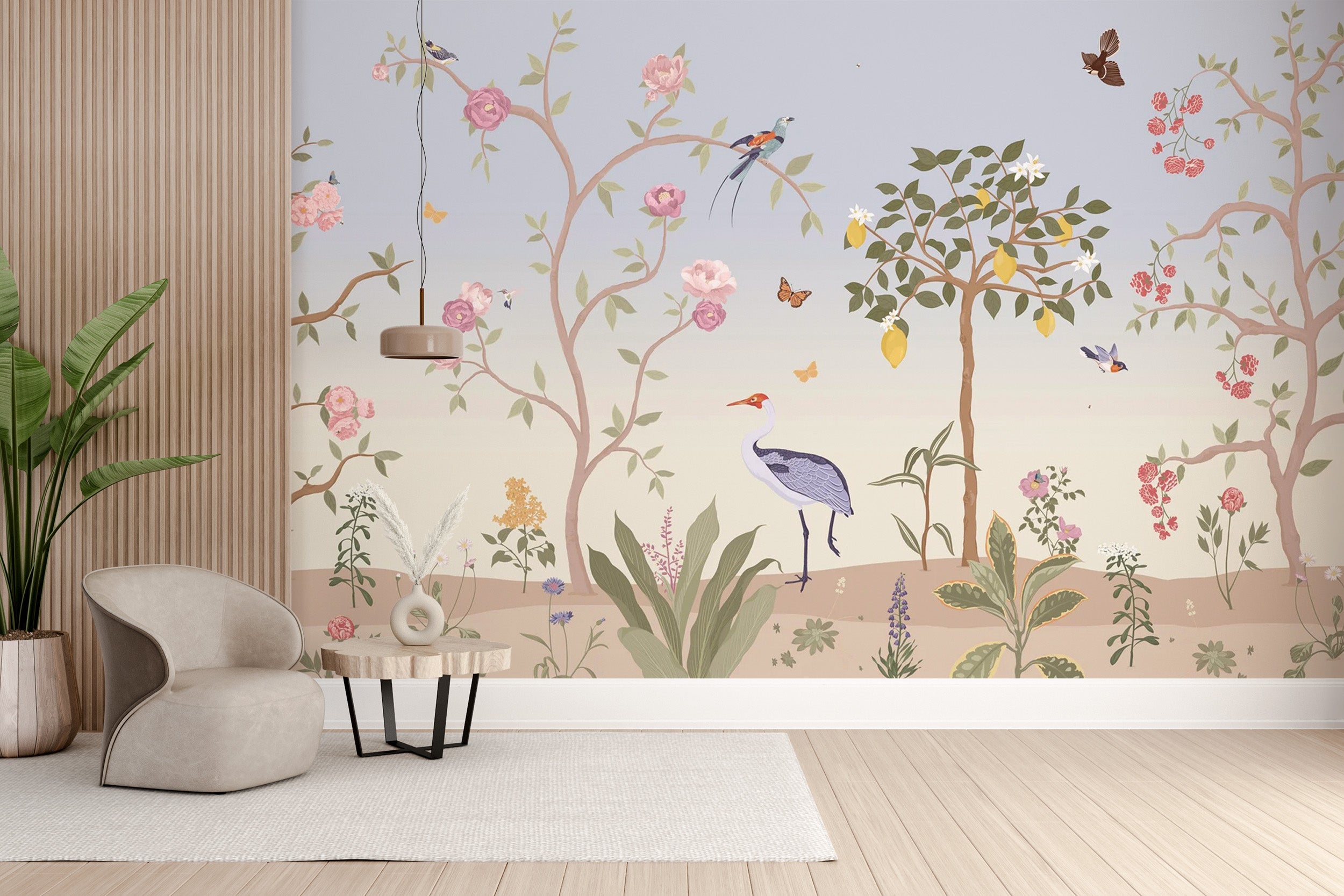 Chinoiserie wallpaper for a serene spring
