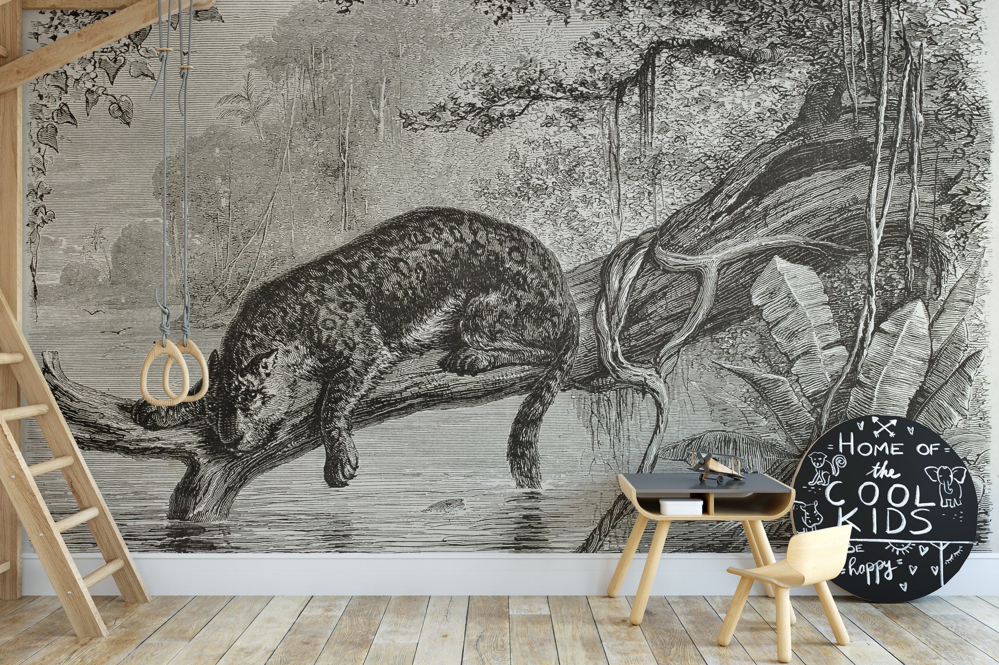 Bold Black Leopard Print Wall Mural
