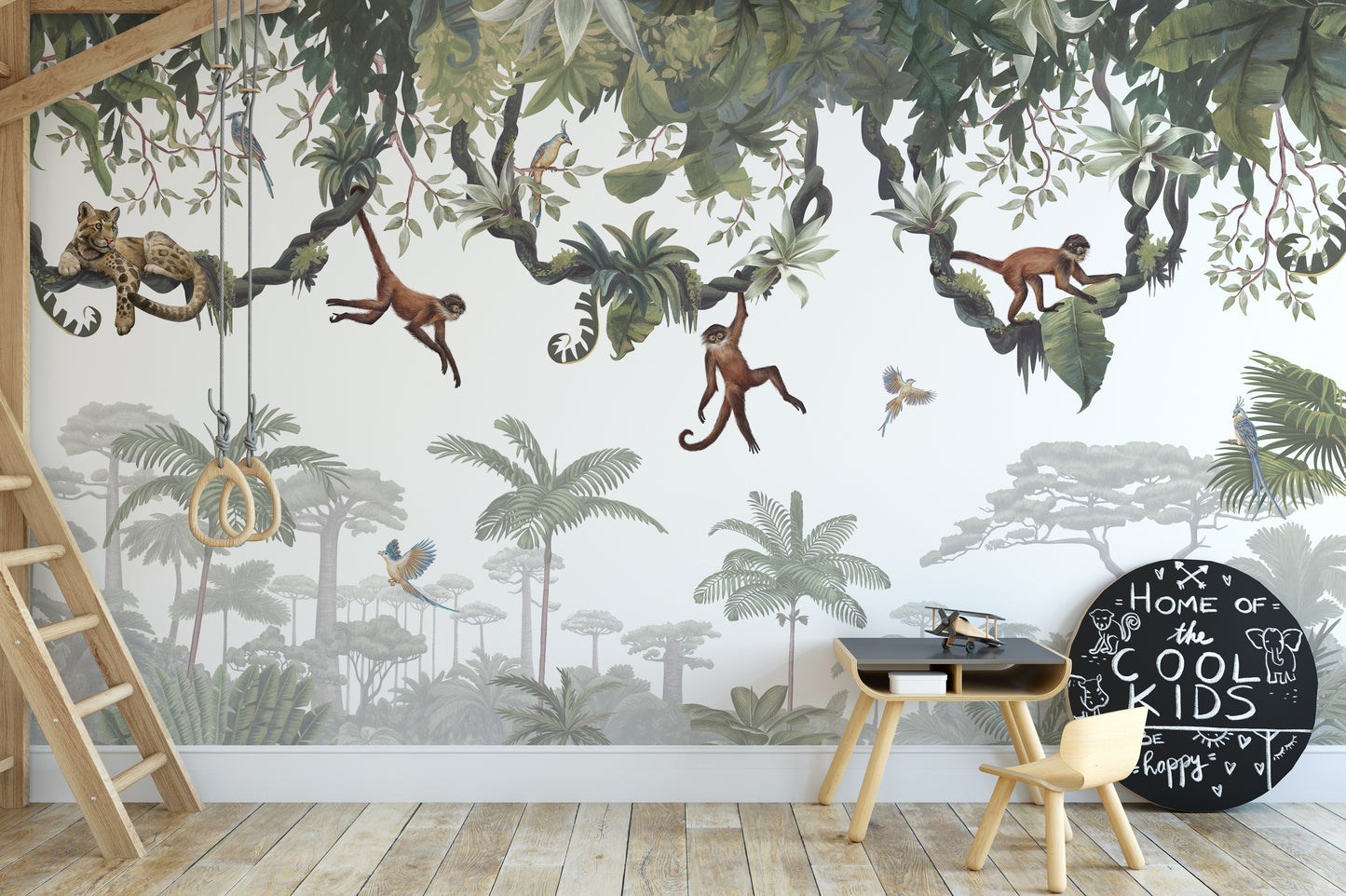 Cheeky Hanging monkeys wallpaper murals