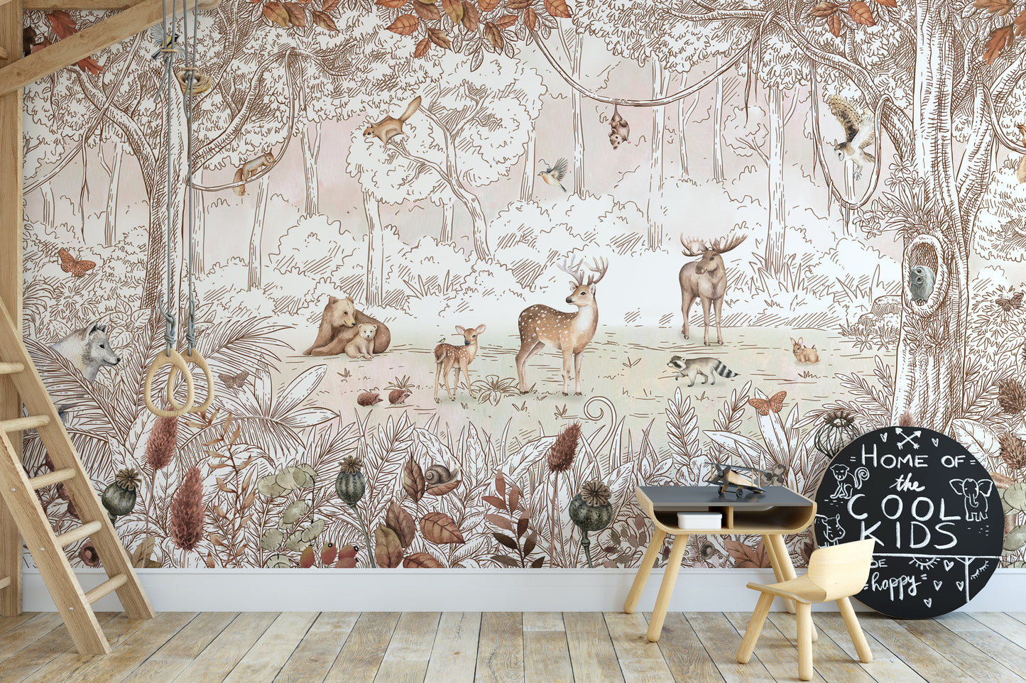 Autumn Forest Friends Wallpaper Mural