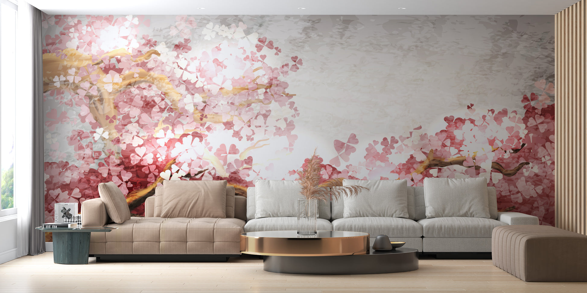 Pink Flower Sakura Branch Wallpaper Murals - Giffywalls