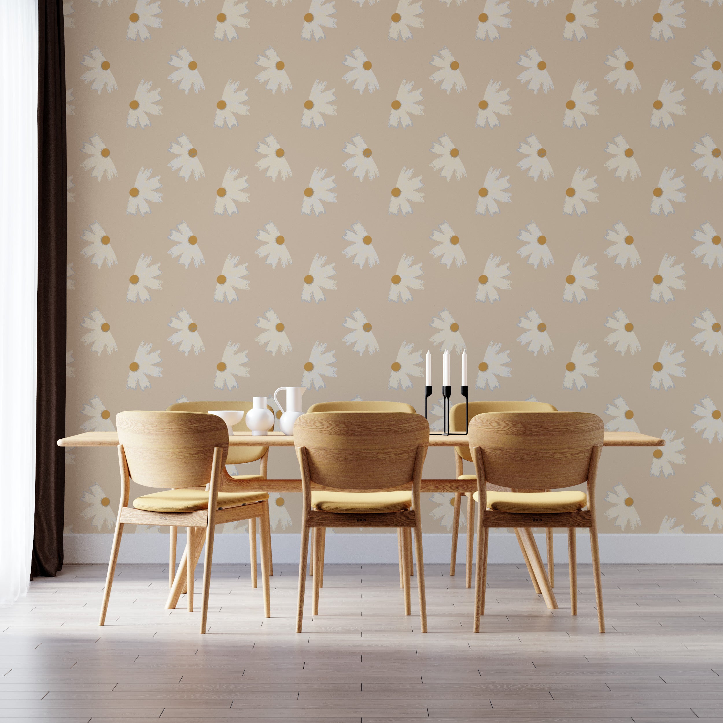 Marigold Pearl Flower Wallpaper for a cozy home
