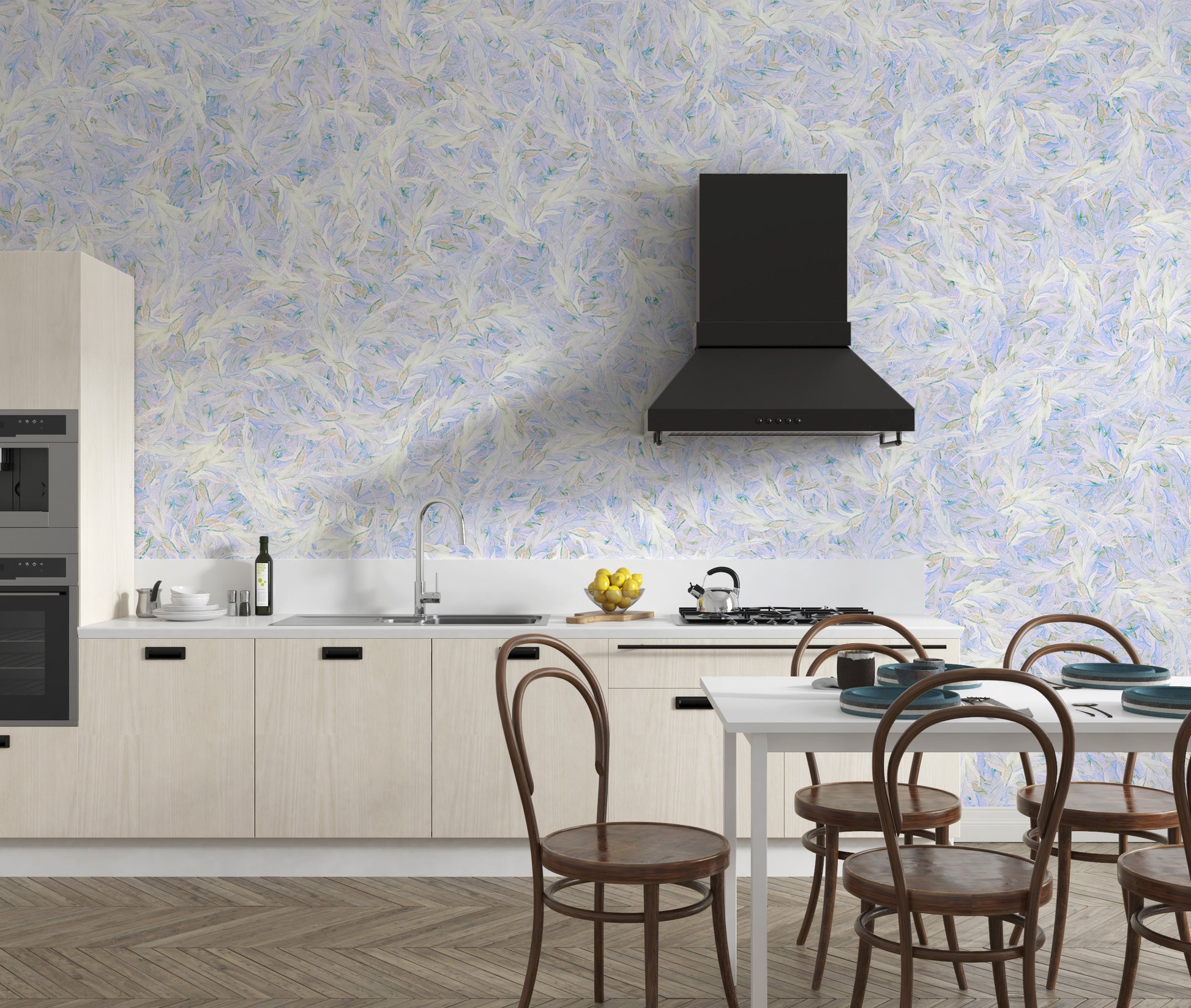 Lila Azur leaf pattern wall murals
