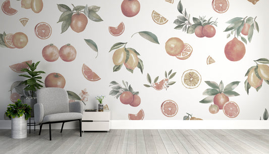 Citrus Orchard Delight Wallpaper mural for walls