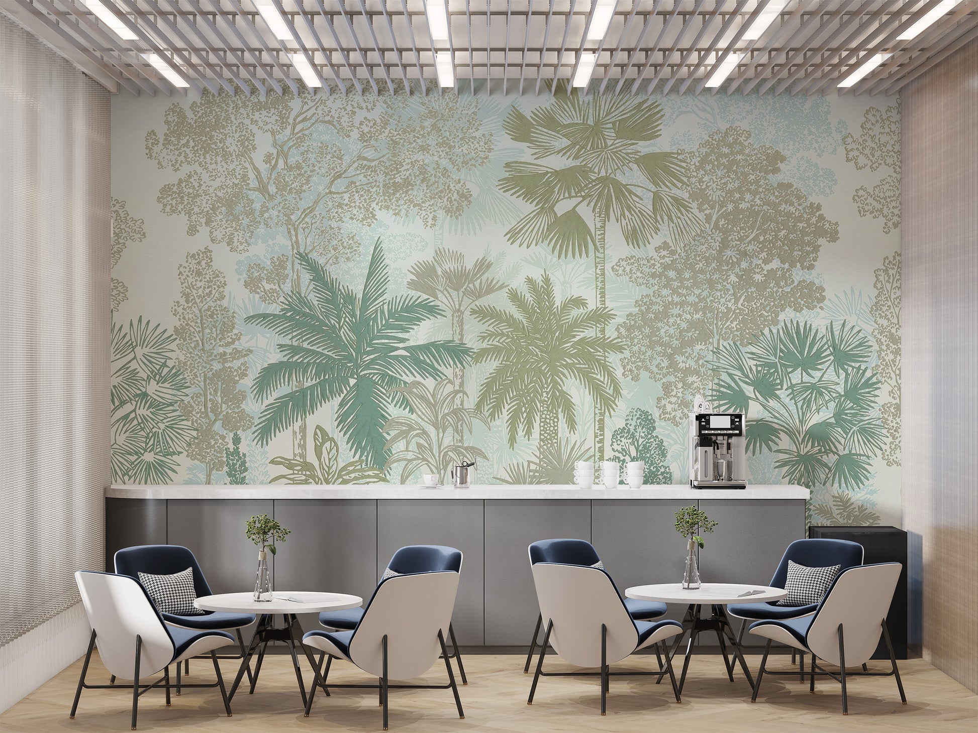 Lush palm tree mural wallpaper for homes
