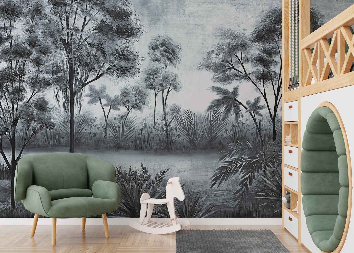 Gloomy Trees Textured Wallpaper Murals