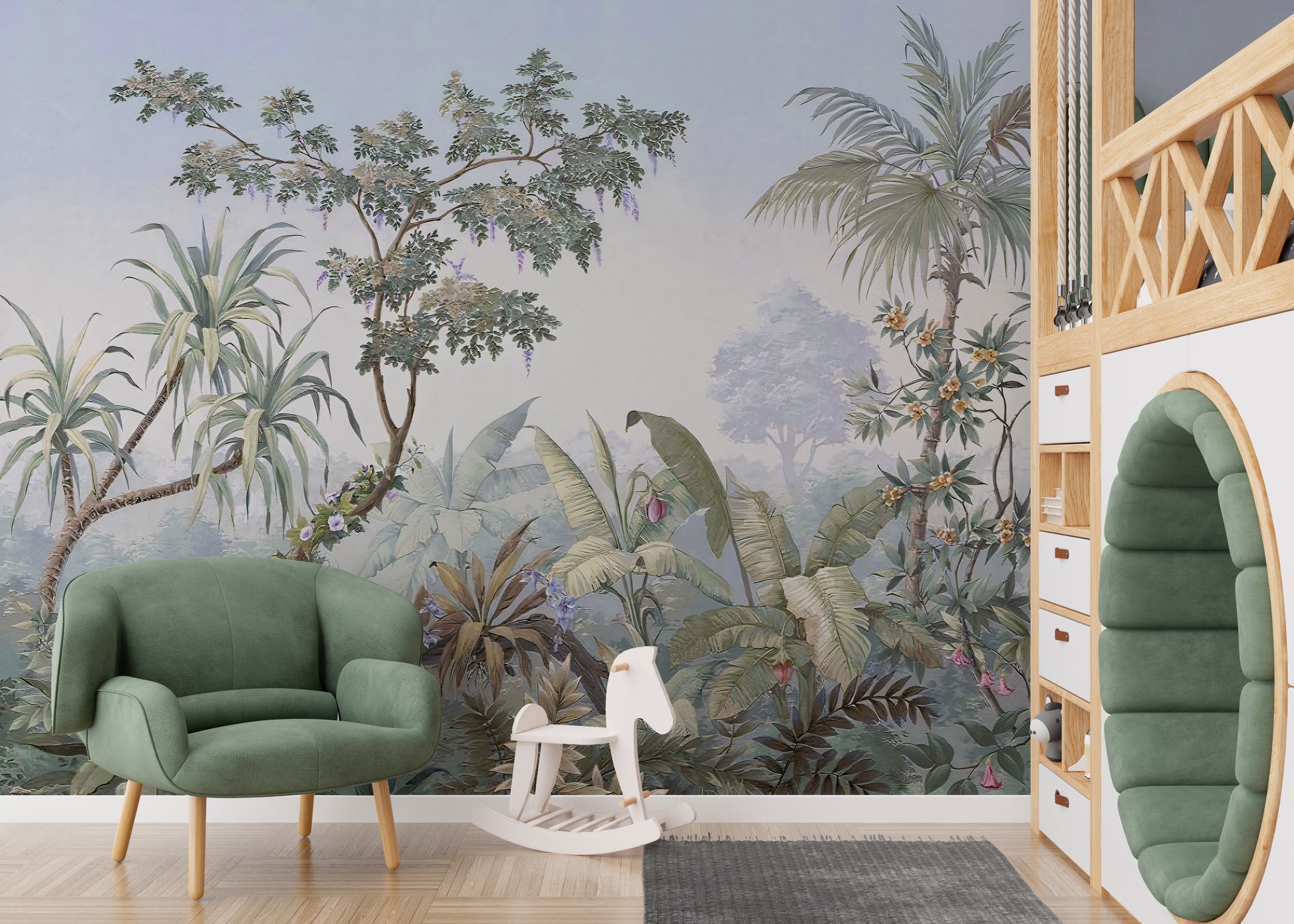 Lush Watercolor Jungle Wallpaper
