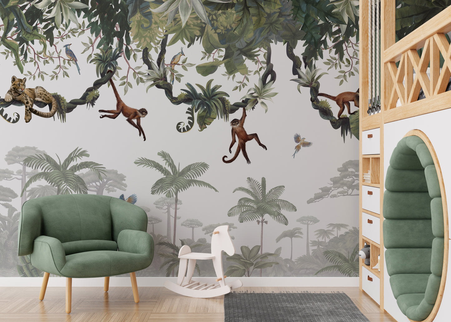 Cheeky Hanging monkeys wallpaper murals