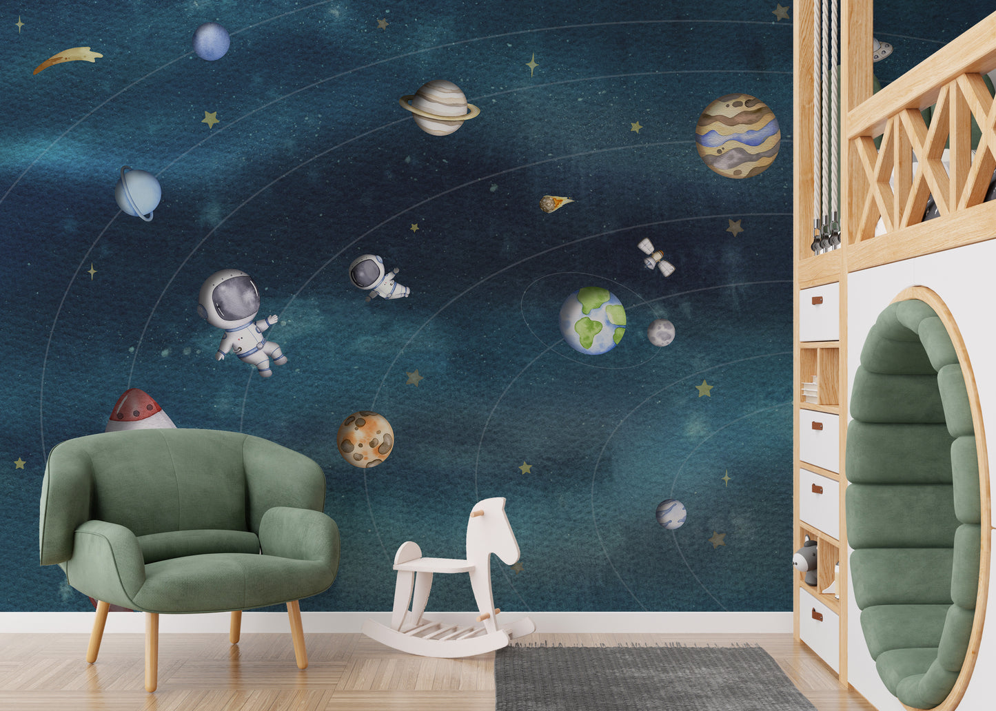 Space Joy Dark Wall Mural