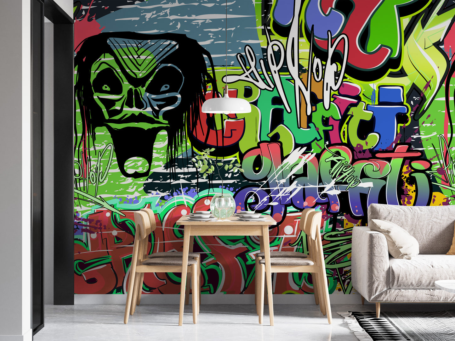 Vibrant Graffiti Wall Mural