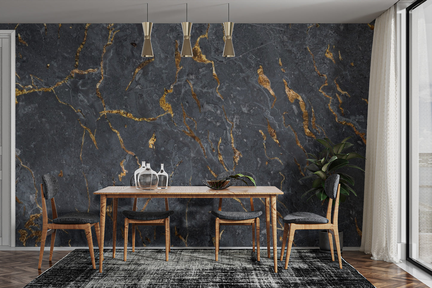 Black Marble Wallpaper Mural