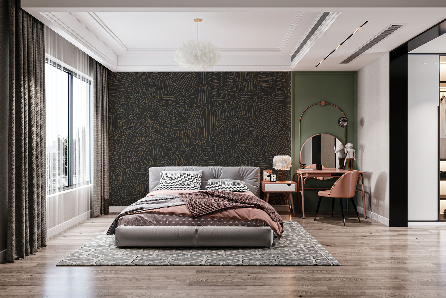 Modern Art Deco Wall Mural