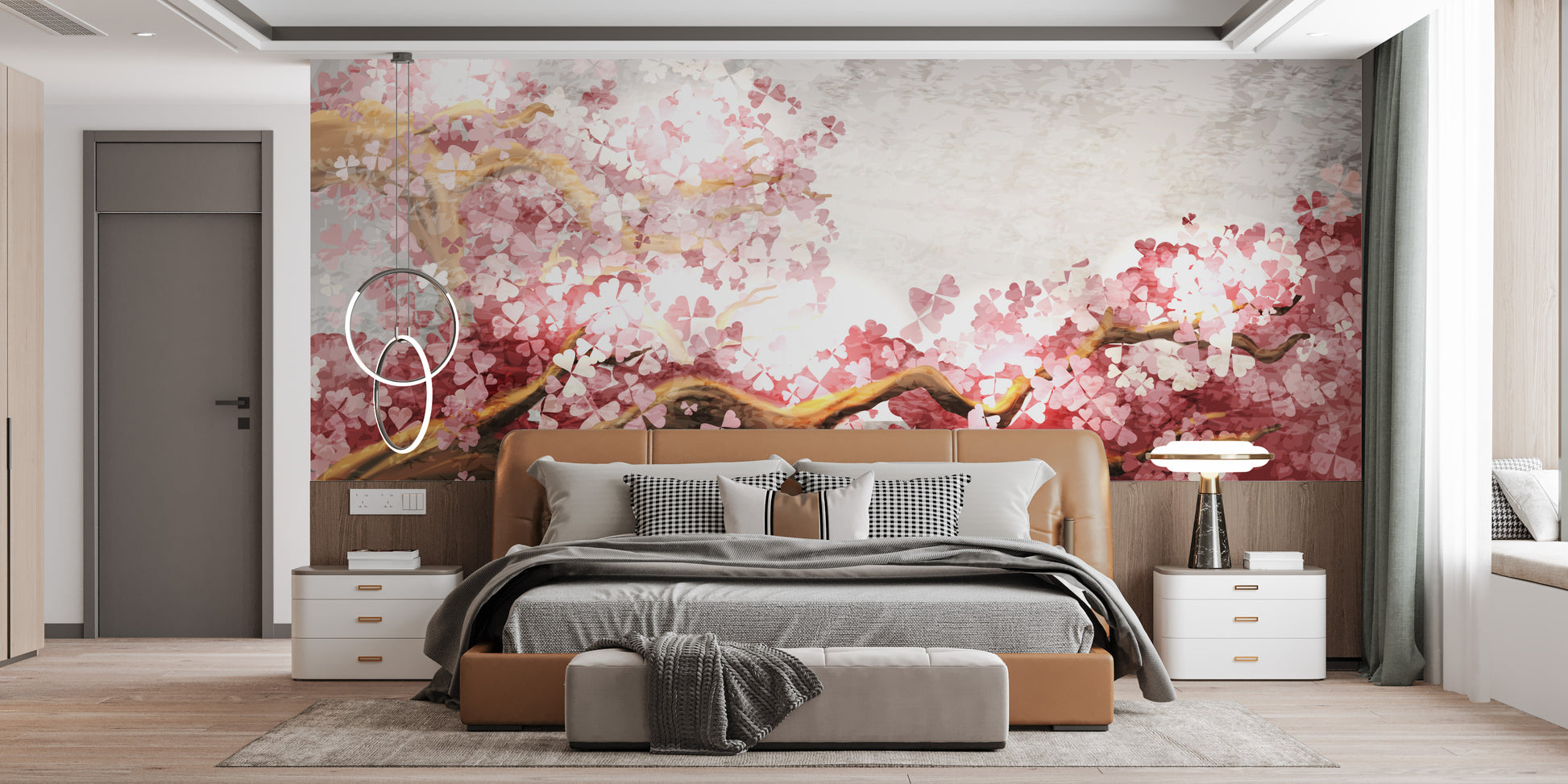 Pink Flower Sakura Branch Wallpaper Murals - Giffywalls