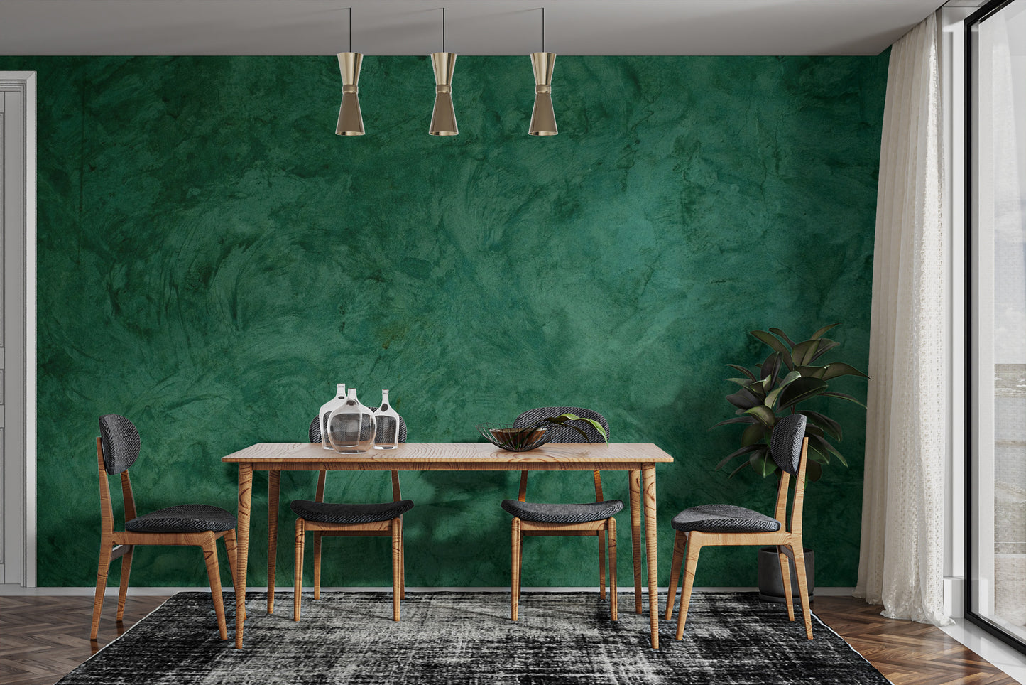 Green Grunge Cement Wallpaper Mural