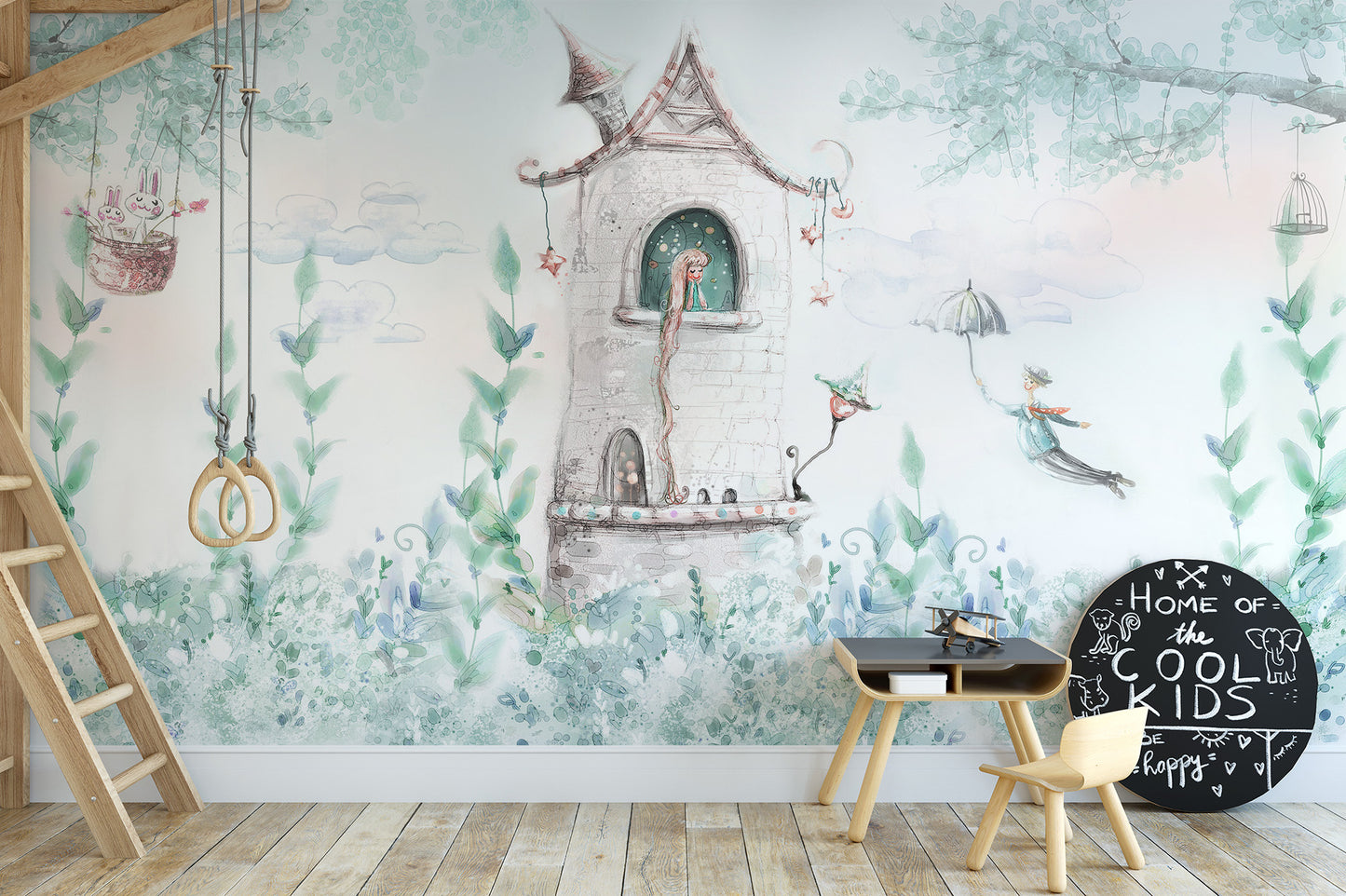 Fairytale Princess Girls Room Mural