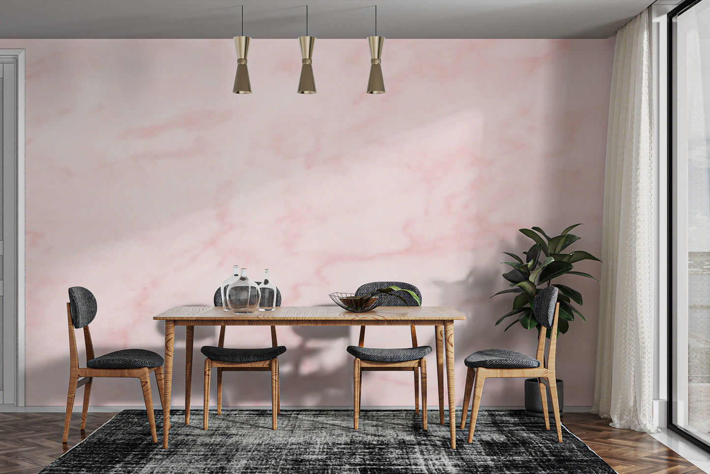 Removable Pink Marble Wallpaper mural design