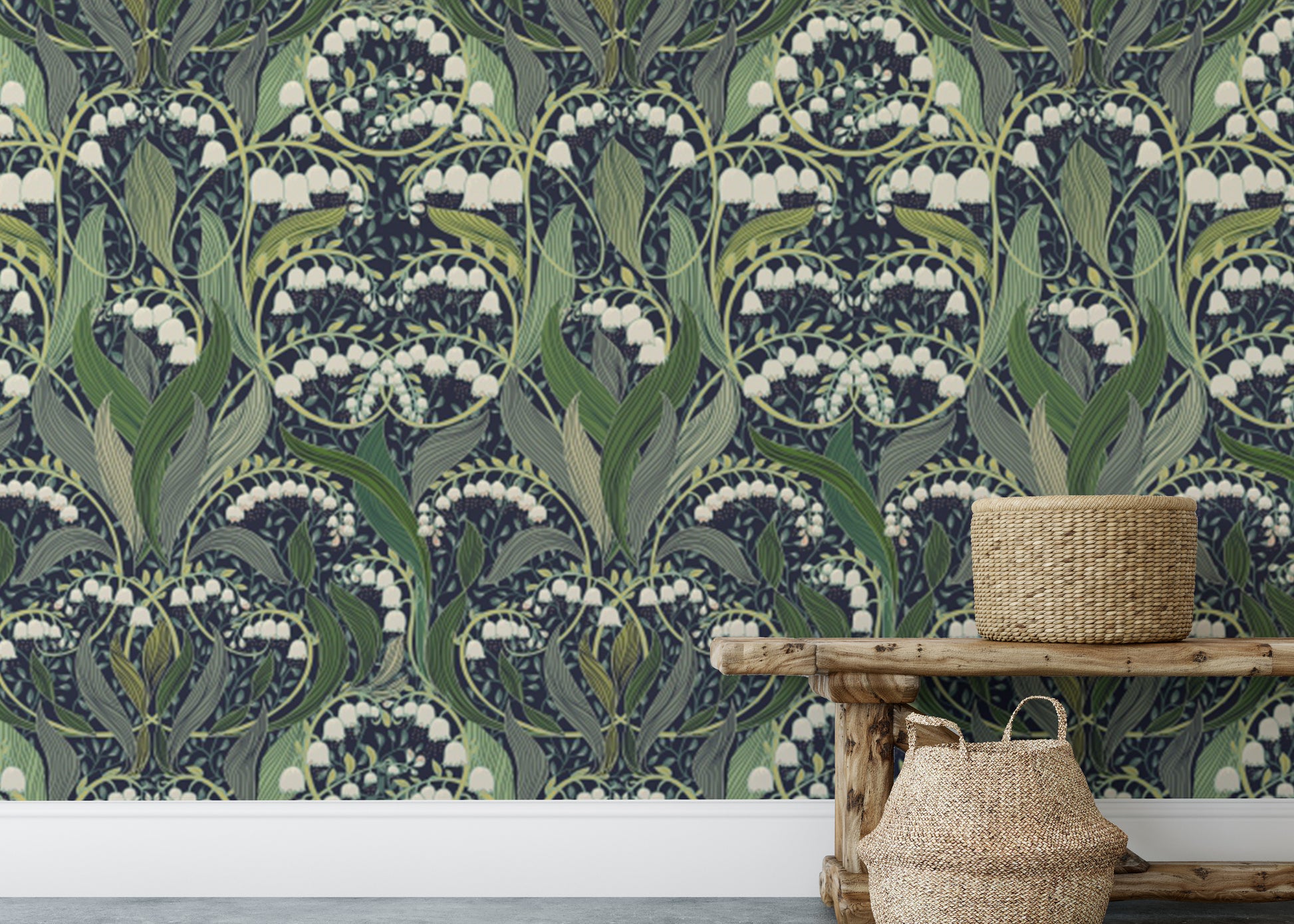 Victorian Valley Elegance wallpaper creating a vintage, graceful vibe.
