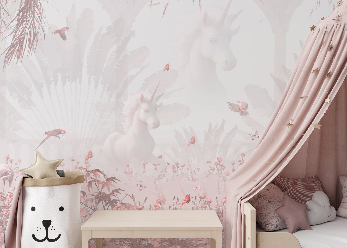 Serenity Blush Forest Mural