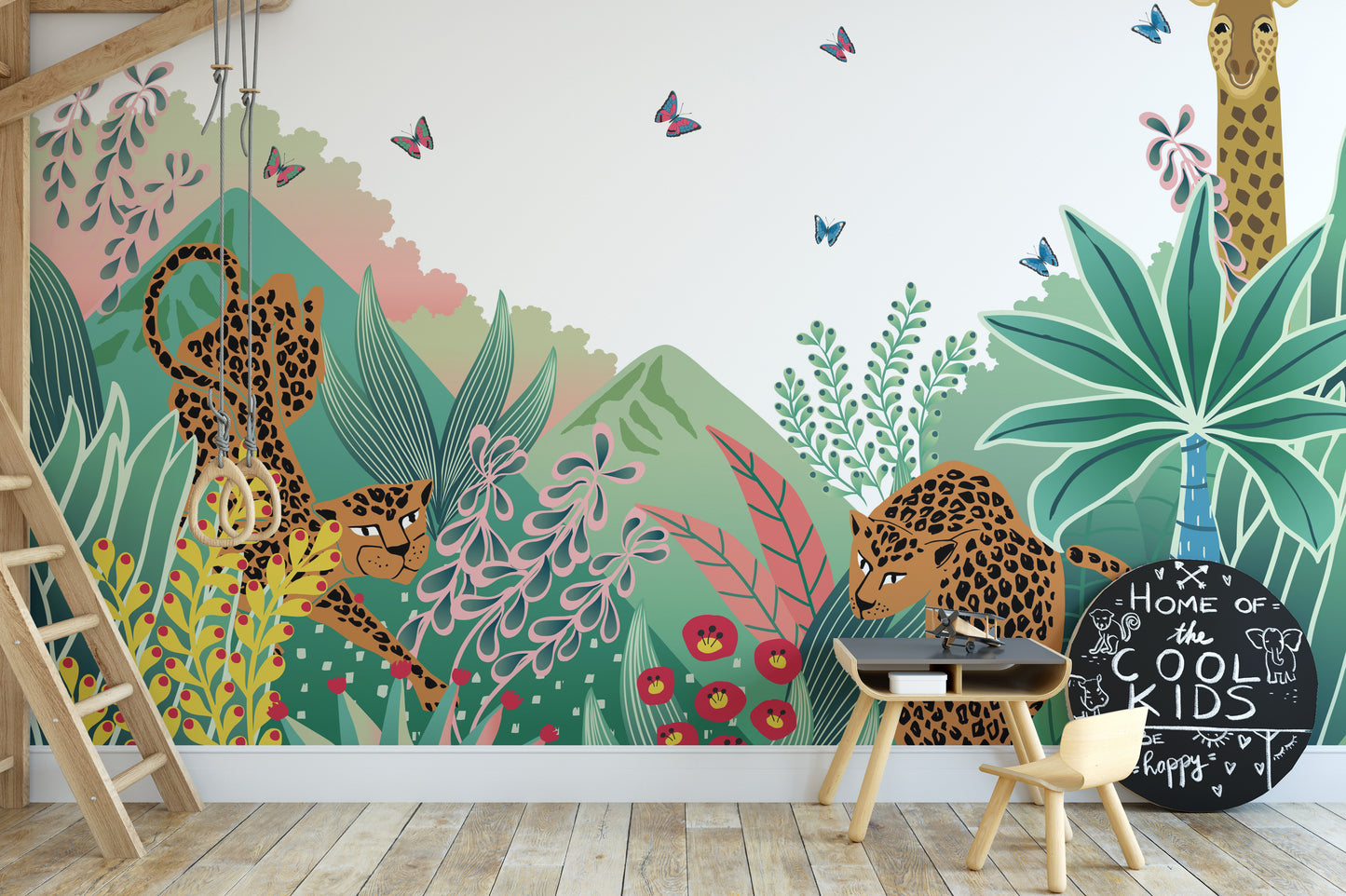 Leopard and Giraffe Kids Wallpaper Murals