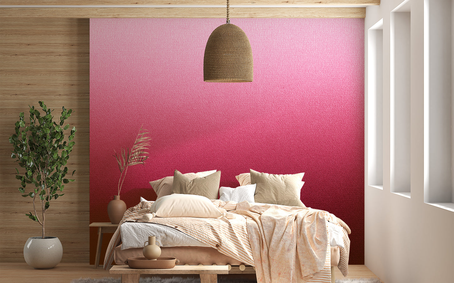 Radiant Pink Ombre Abstract Wall Mural