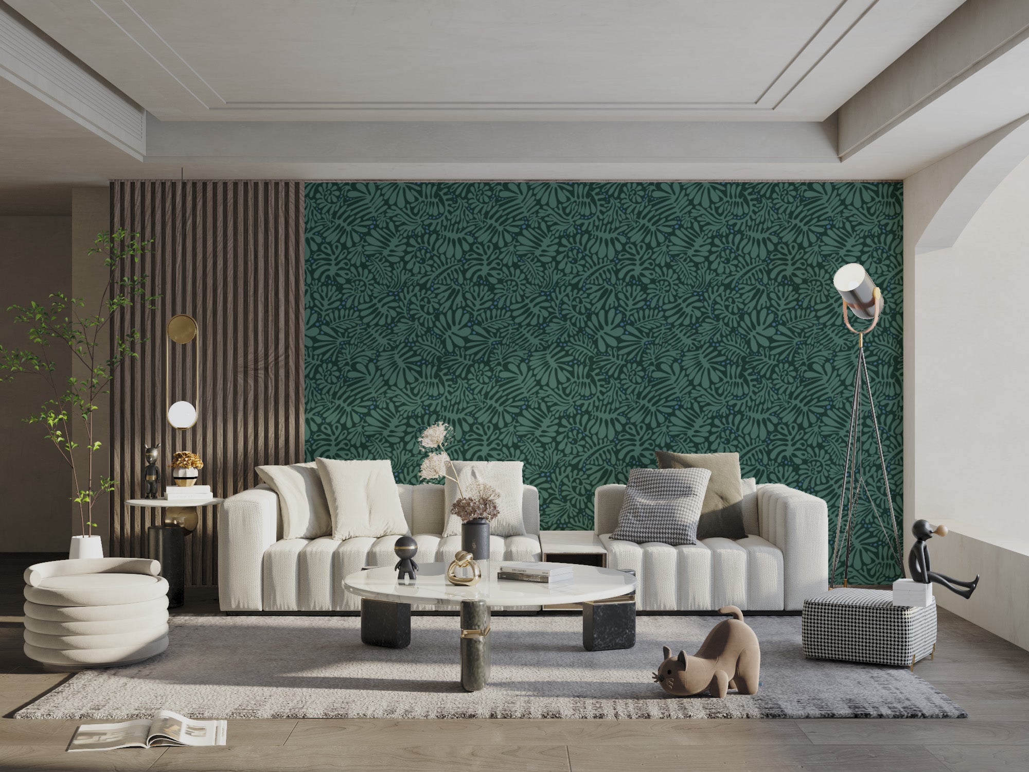 Chic Emerald Matisse wallpaper for stylish interiors