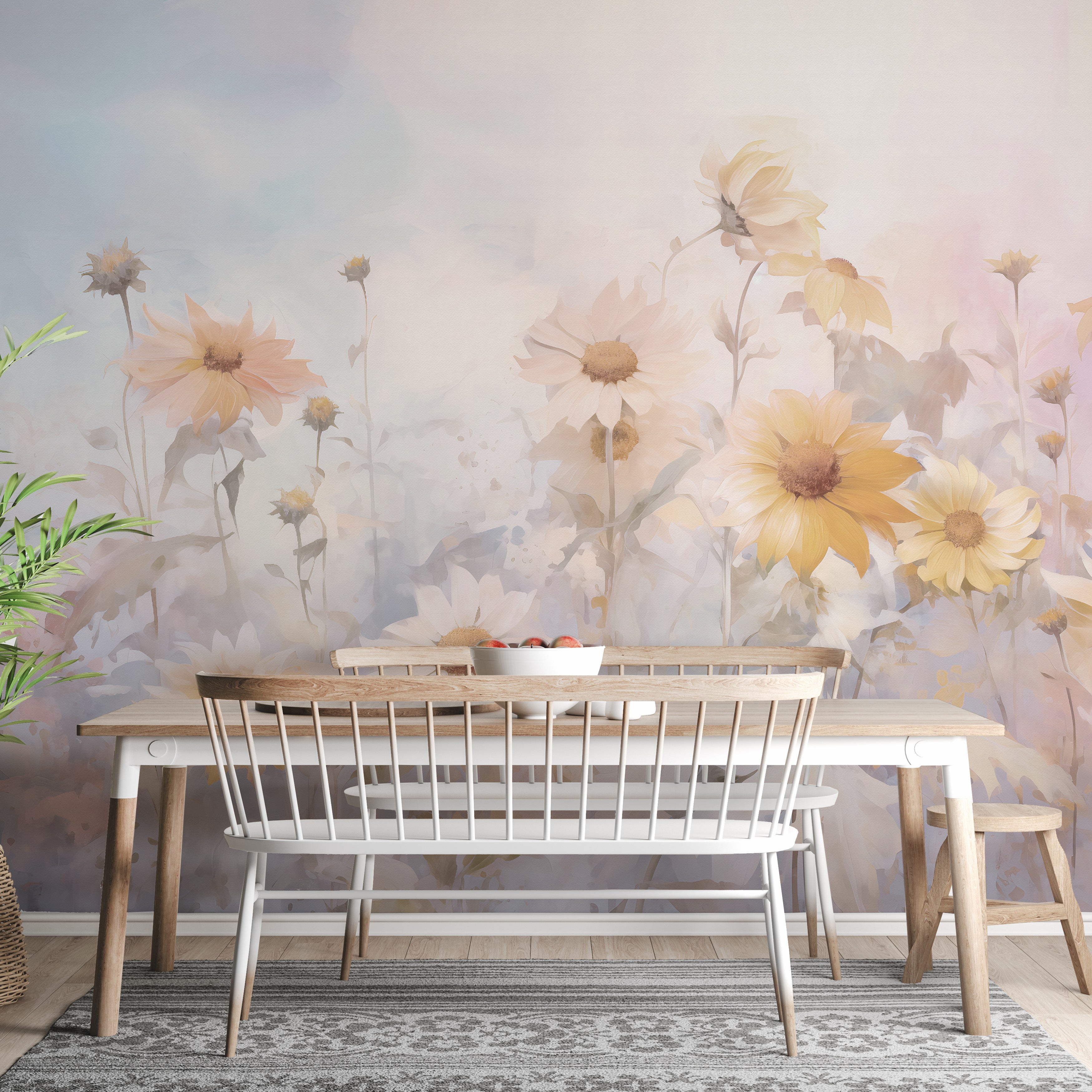 Transform your room with stunning colorful marigold flower wallpaper murals.