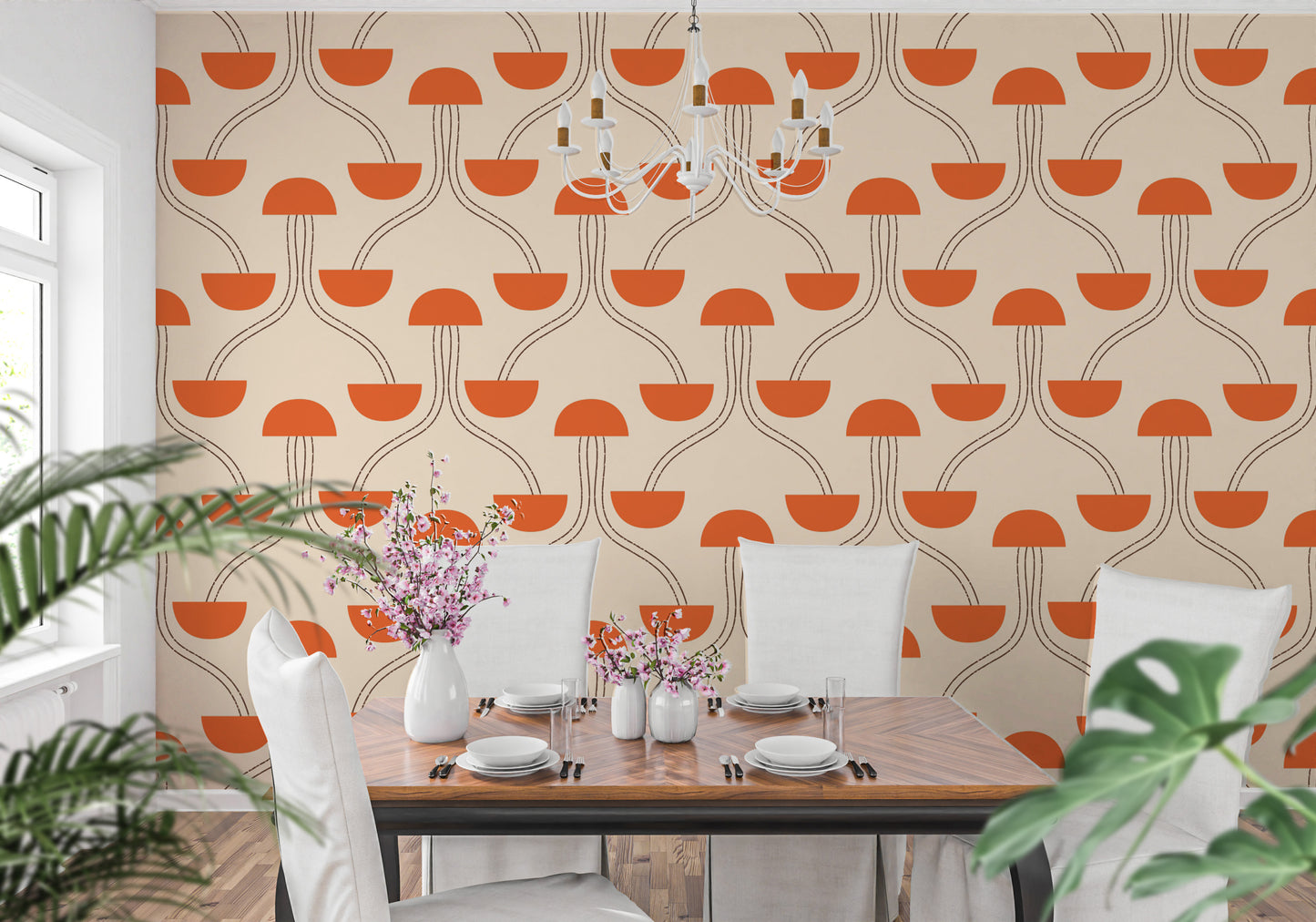 Mindfulness Zen Orange Wallpaper for peaceful rooms
