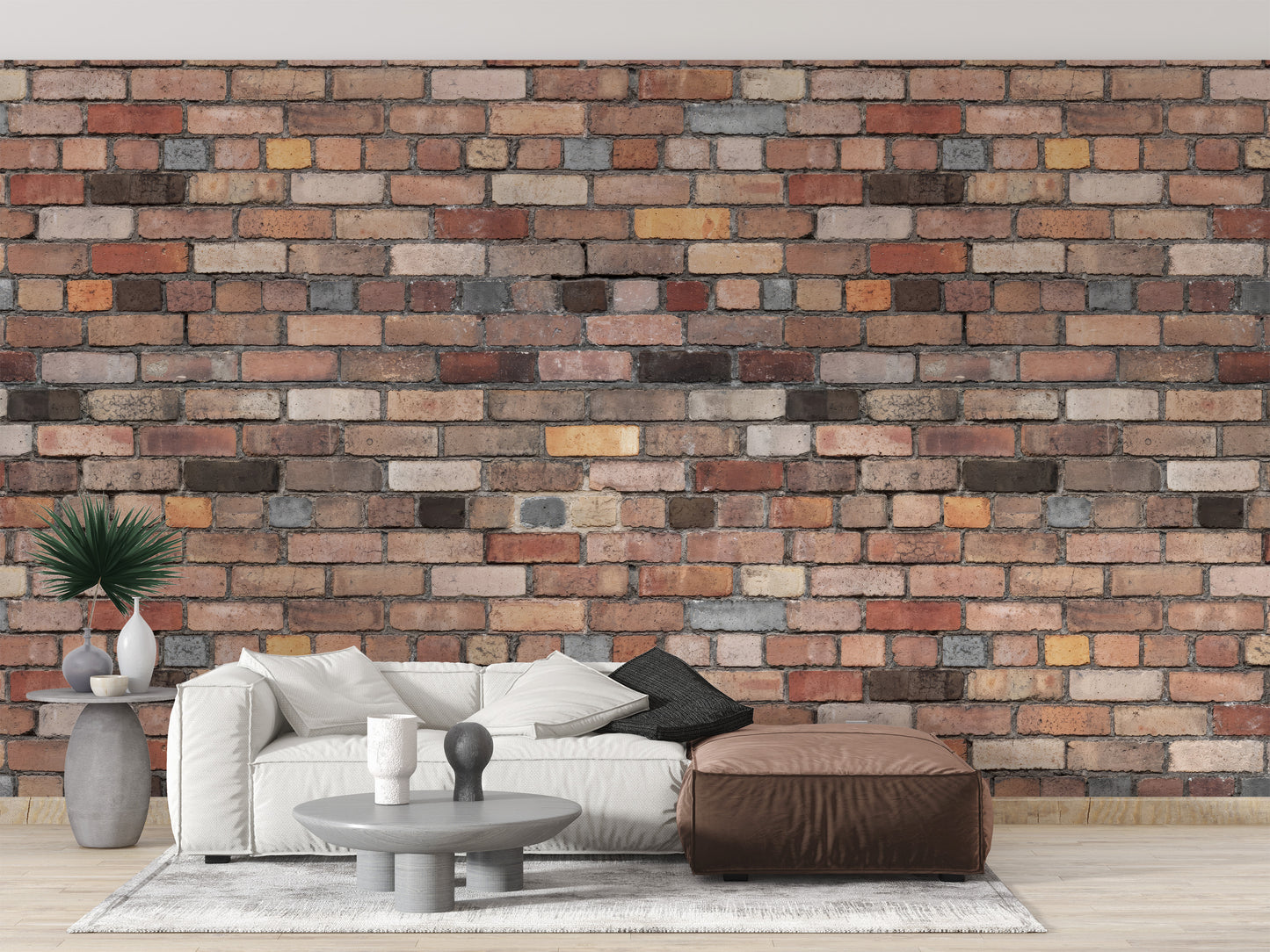 Rustic Charm Brick Mural