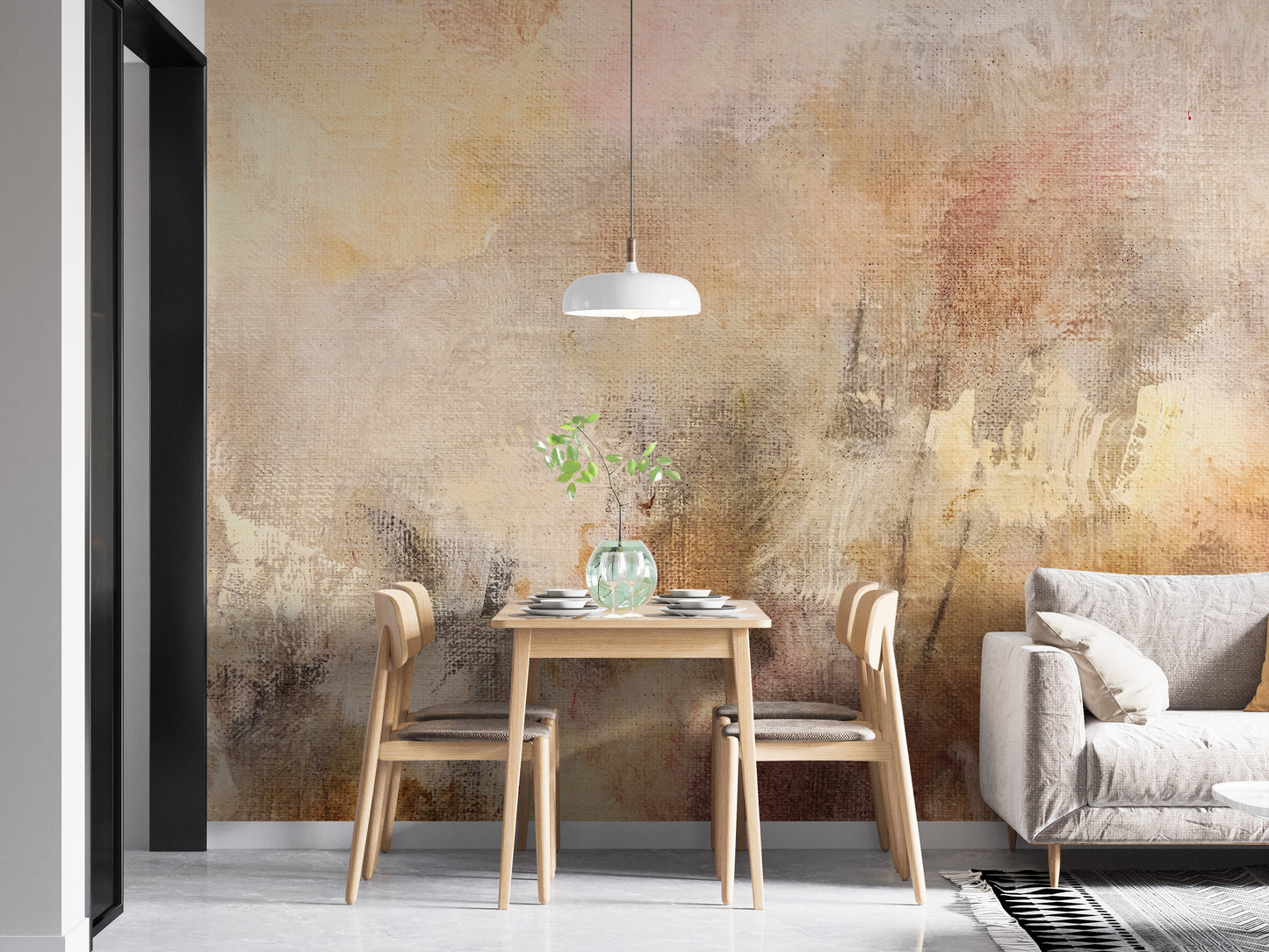 Artistic Oil Painted Abstract Wall Mural