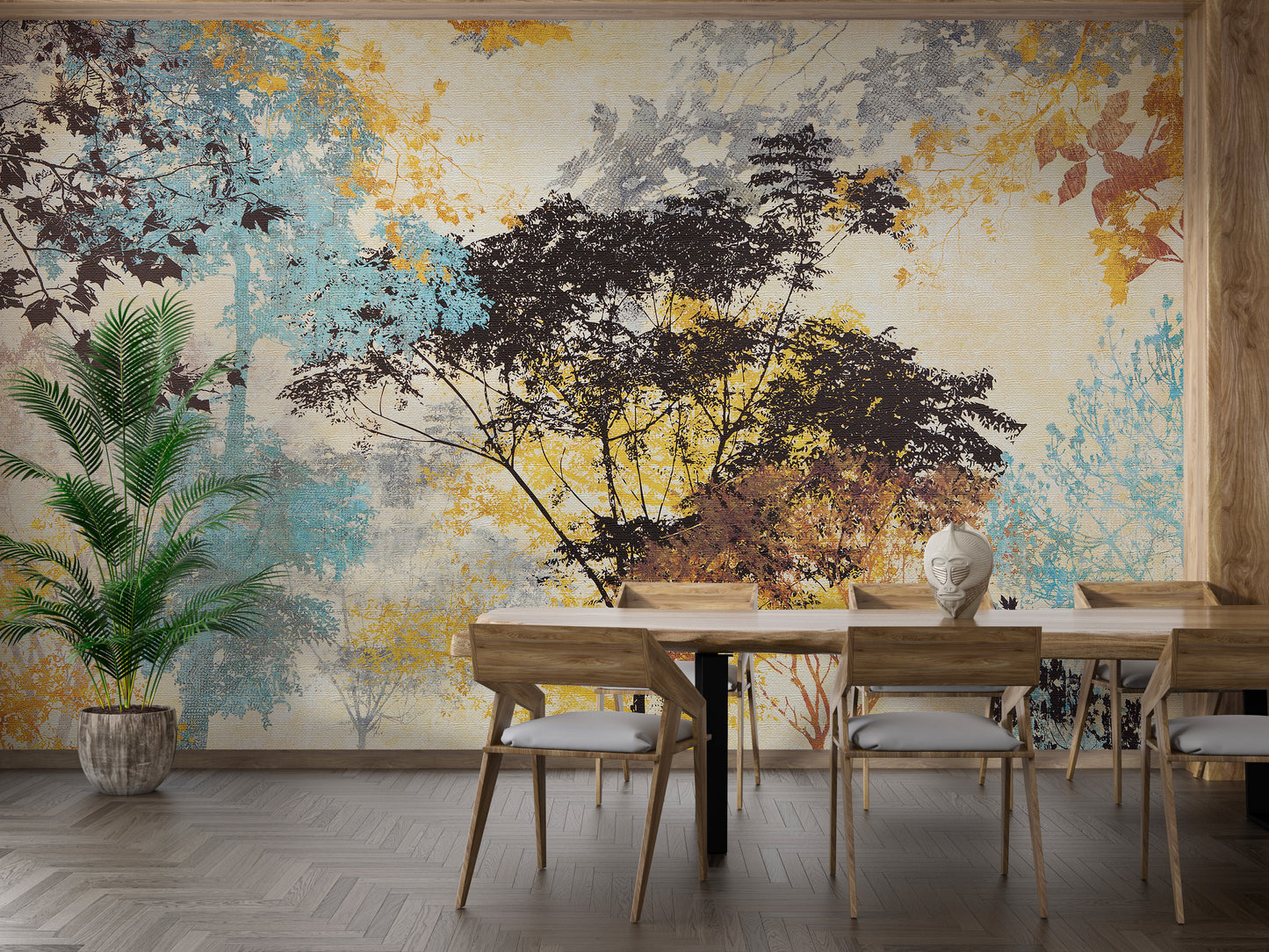 Colorful Abstract Tree Canvas Touch Wallpaper Mural