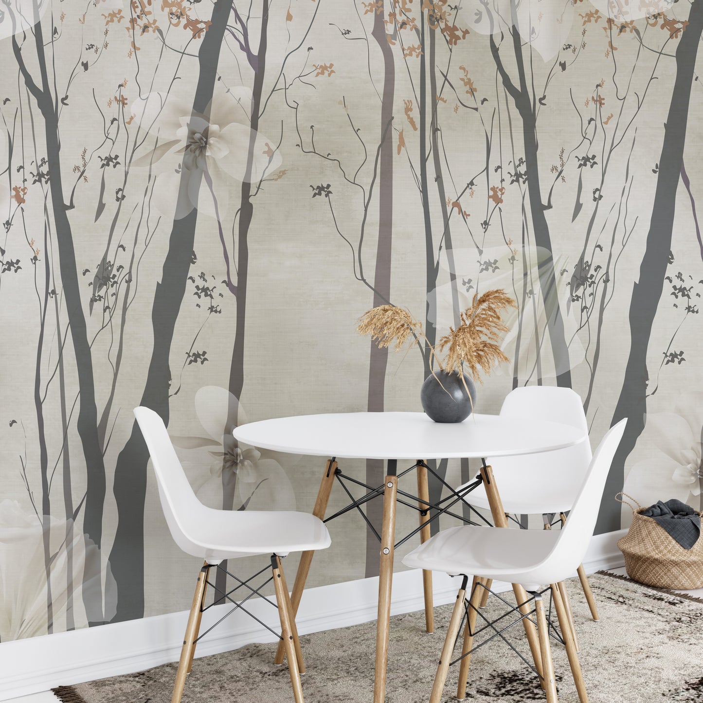 Serene Beige Woods Wallpaper Mural