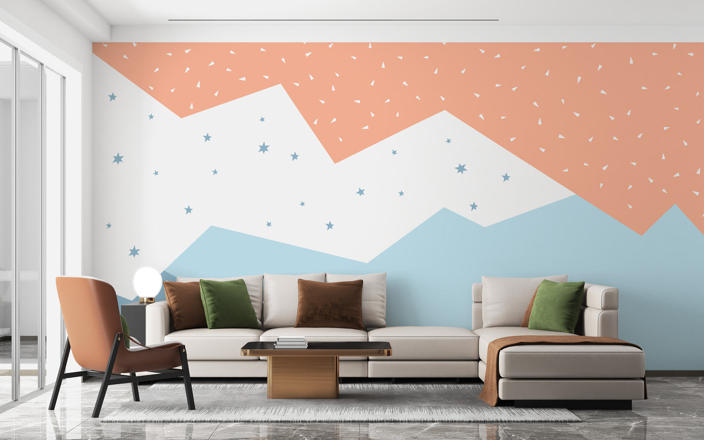 Modern colorful mountain wallpaper for walls
