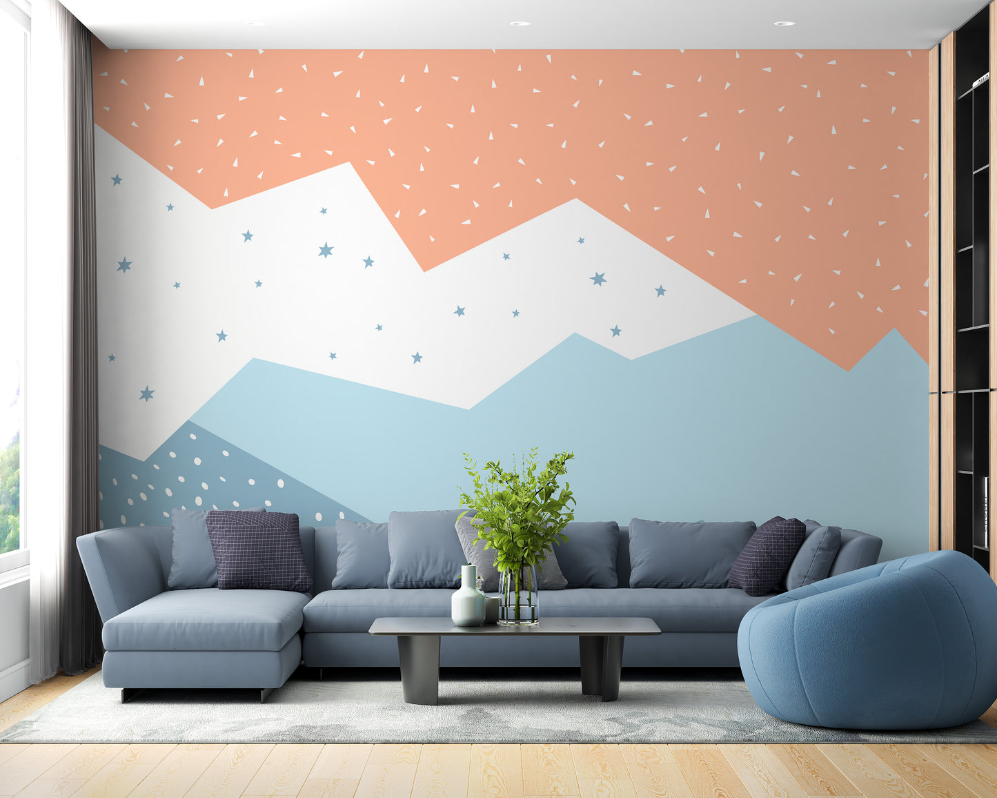 Colorful Geometric Mountain Wallpaper Murals