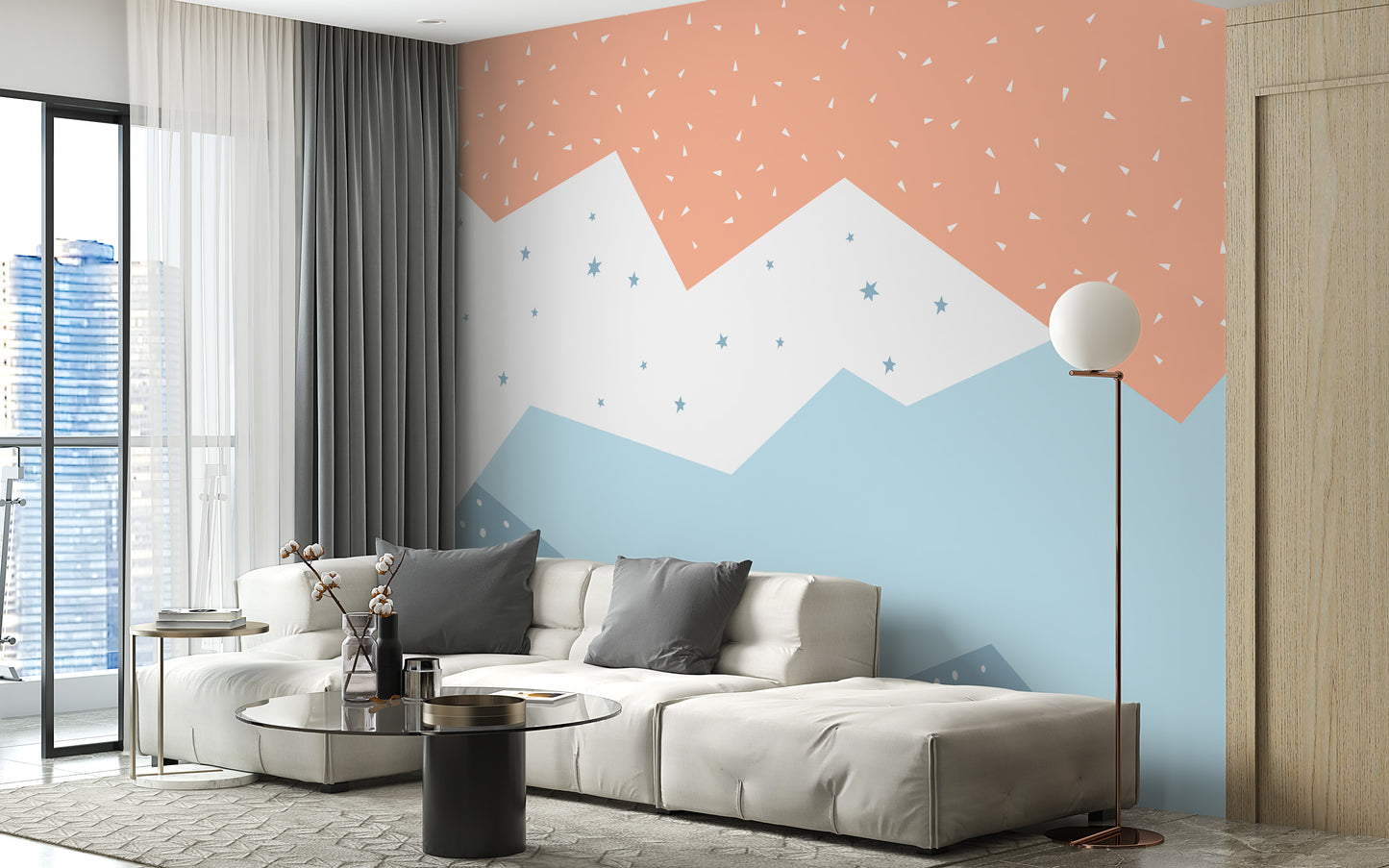 Colorful Geometric Mountain Wallpaper Murals