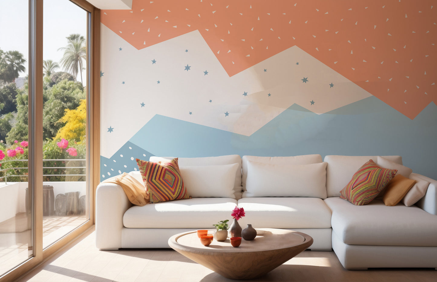 Colorful Geometric Mountain Wallpaper Murals