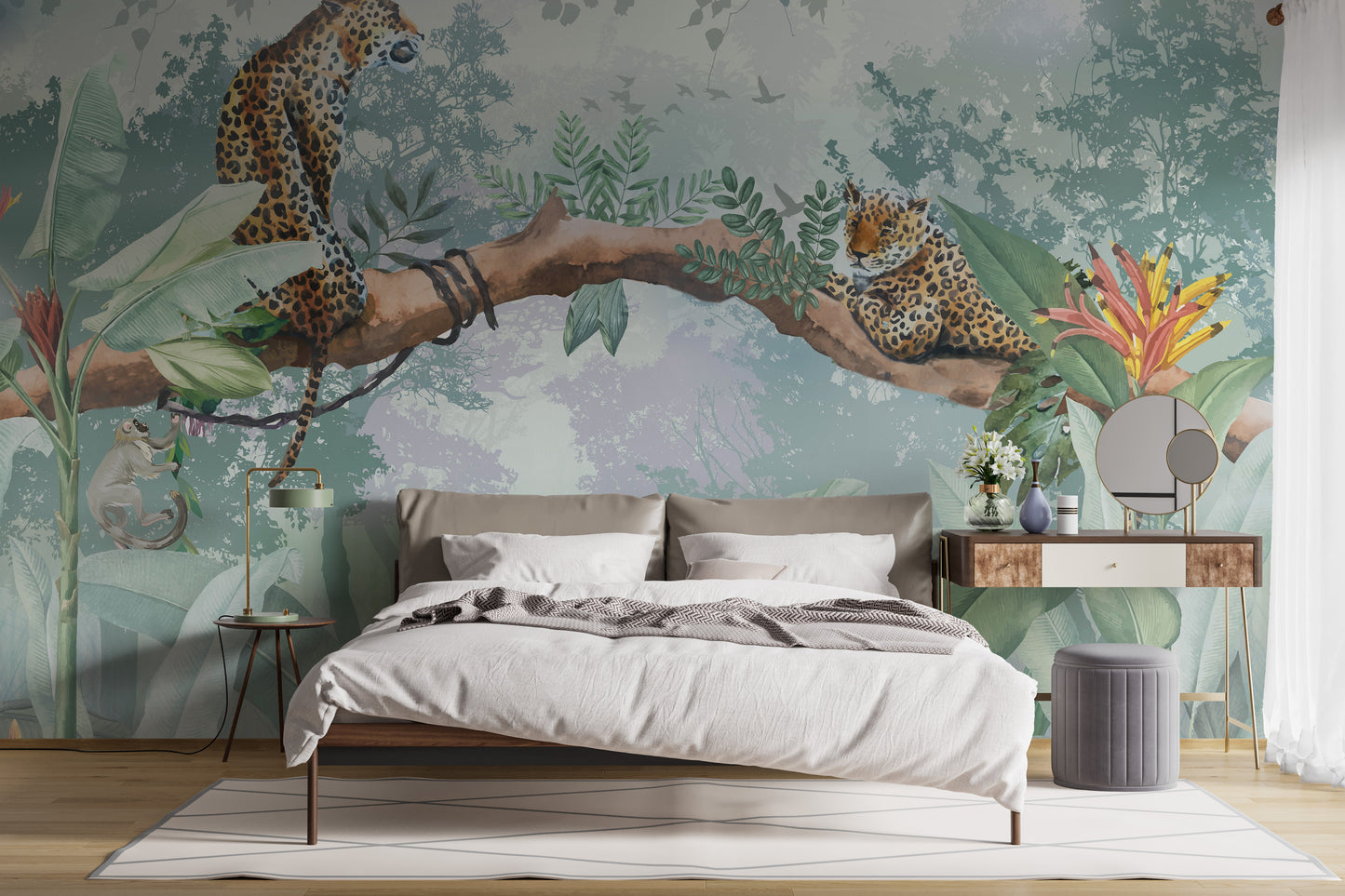 Leopard on the Trees Wallpaper Mural