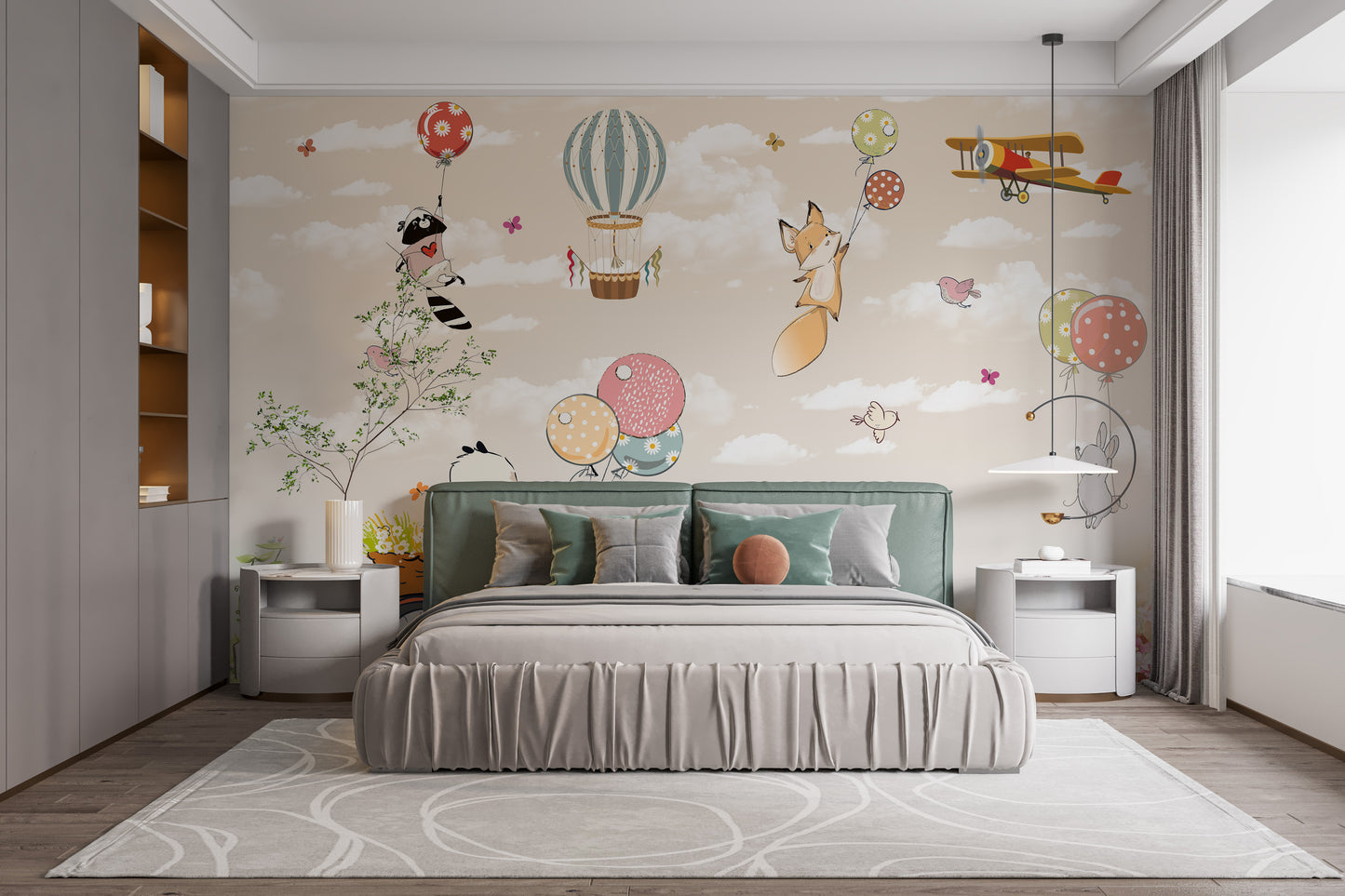 Happy Kids in Garden Wallpaper Mural