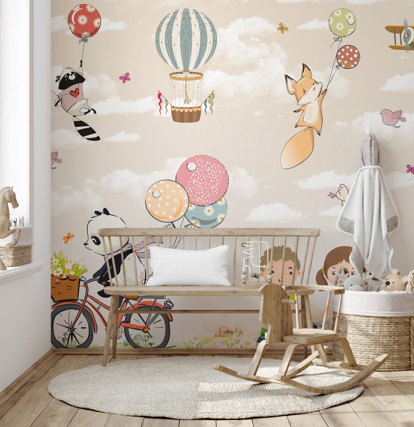 Happy Kids in Garden Wallpaper Mural