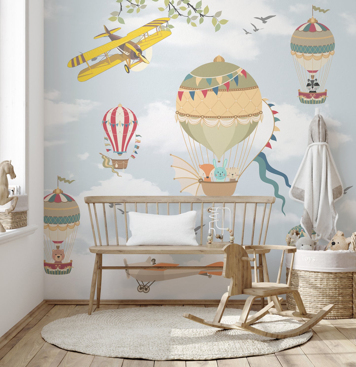 Floating Balloons Kids Wallpaper Mural