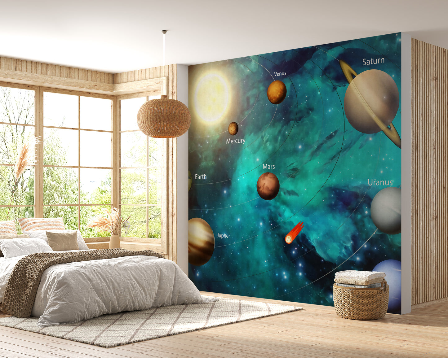 Kids Solar System Planets Wallpaper Mural