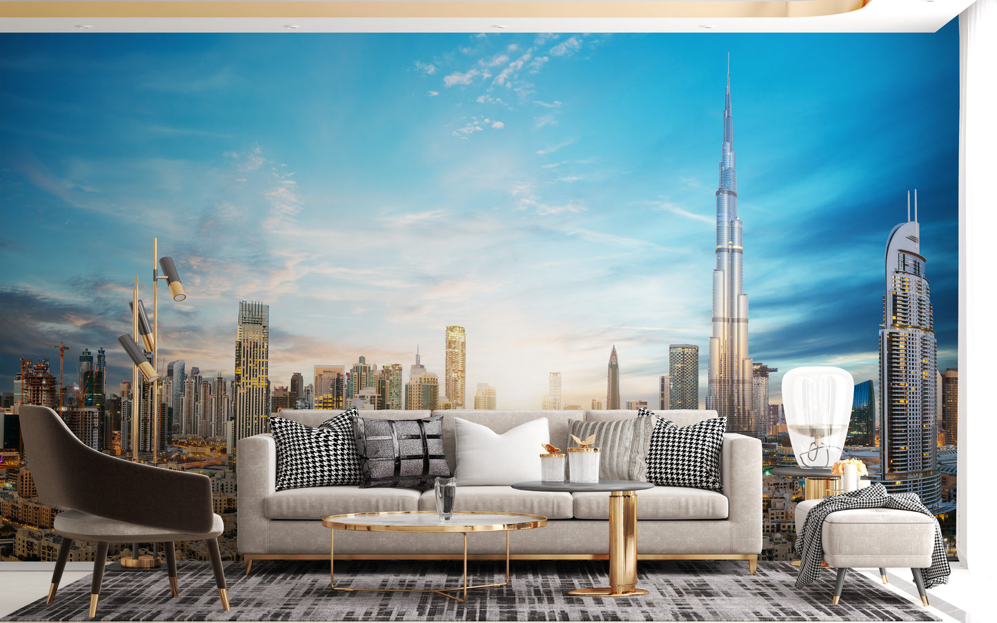 Dubai Skyline Panoramic Wallpaper Mural