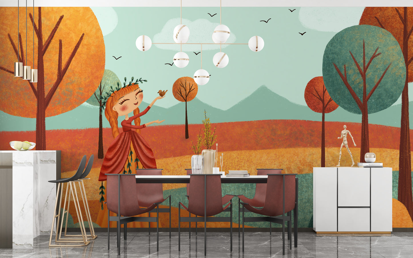 Autumn Barbie Landscape Fairy Girl Wallpaper - Giffywalls