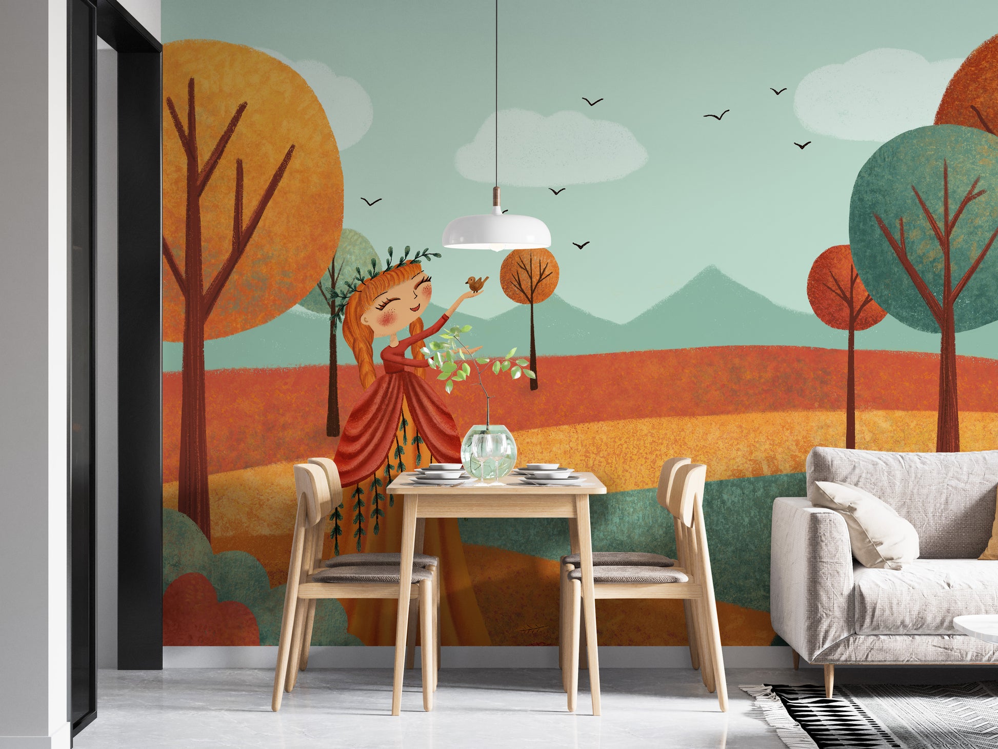 Autumn Barbie Landscape Fairy Girl Wallpaper - Giffywalls