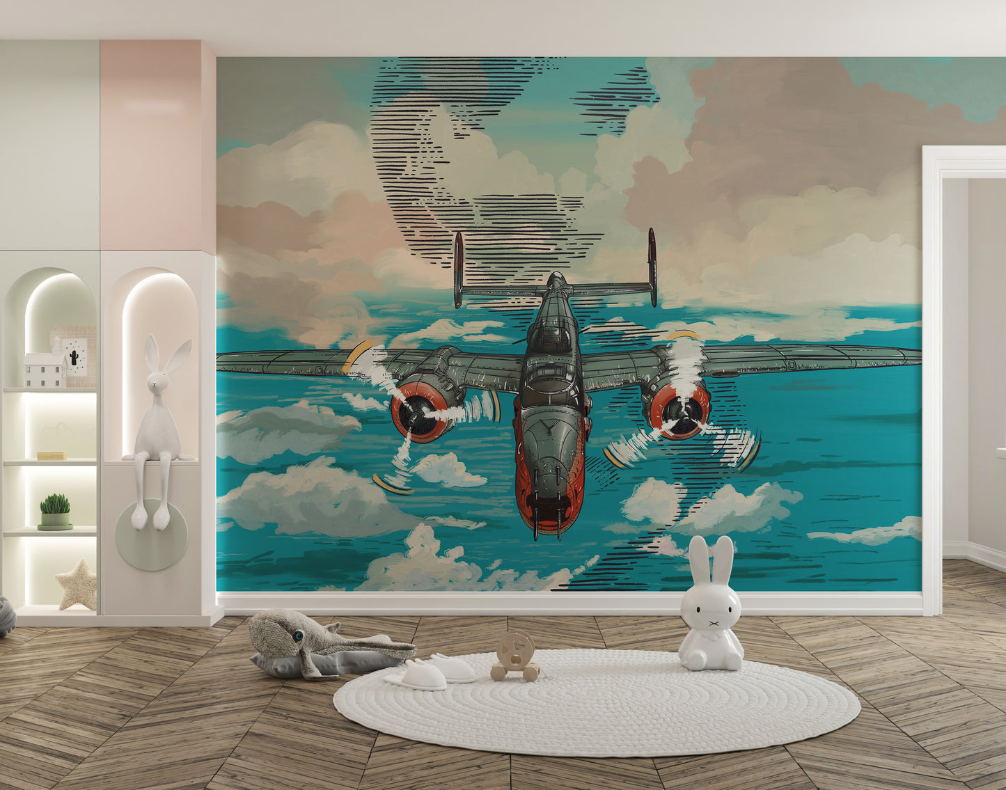 Flying Plane on Blue Ocean Wallpaper - Giffywalls