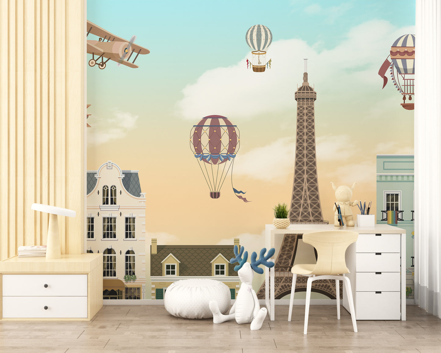 Eiffel Tower wallpaper mural for children’s rooms