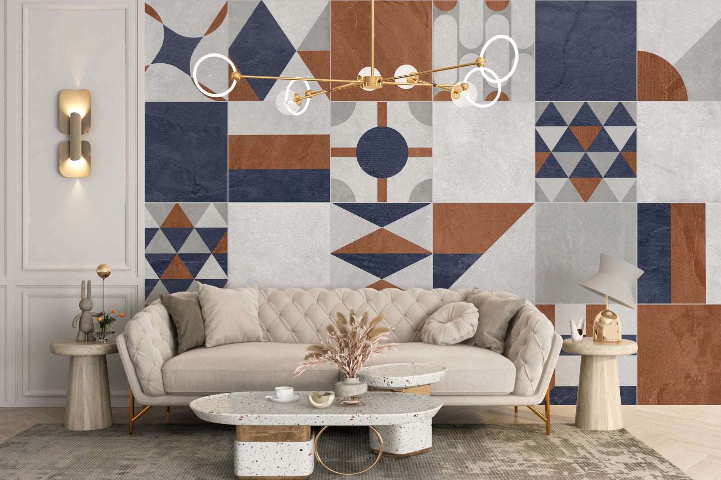 Multicolor Art Deco Terrazzo Wallpaper Mural