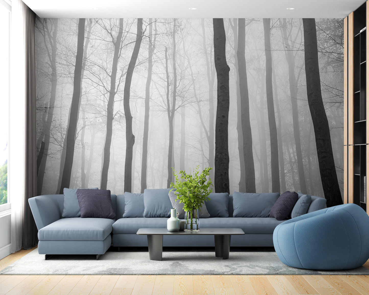 Foggy Day Halloween Jungle View Wallpaper Mural