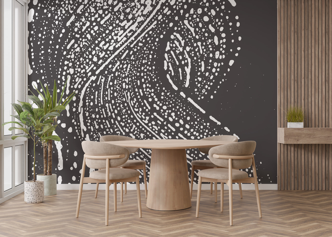 Artistic grey grunge effect wall mural