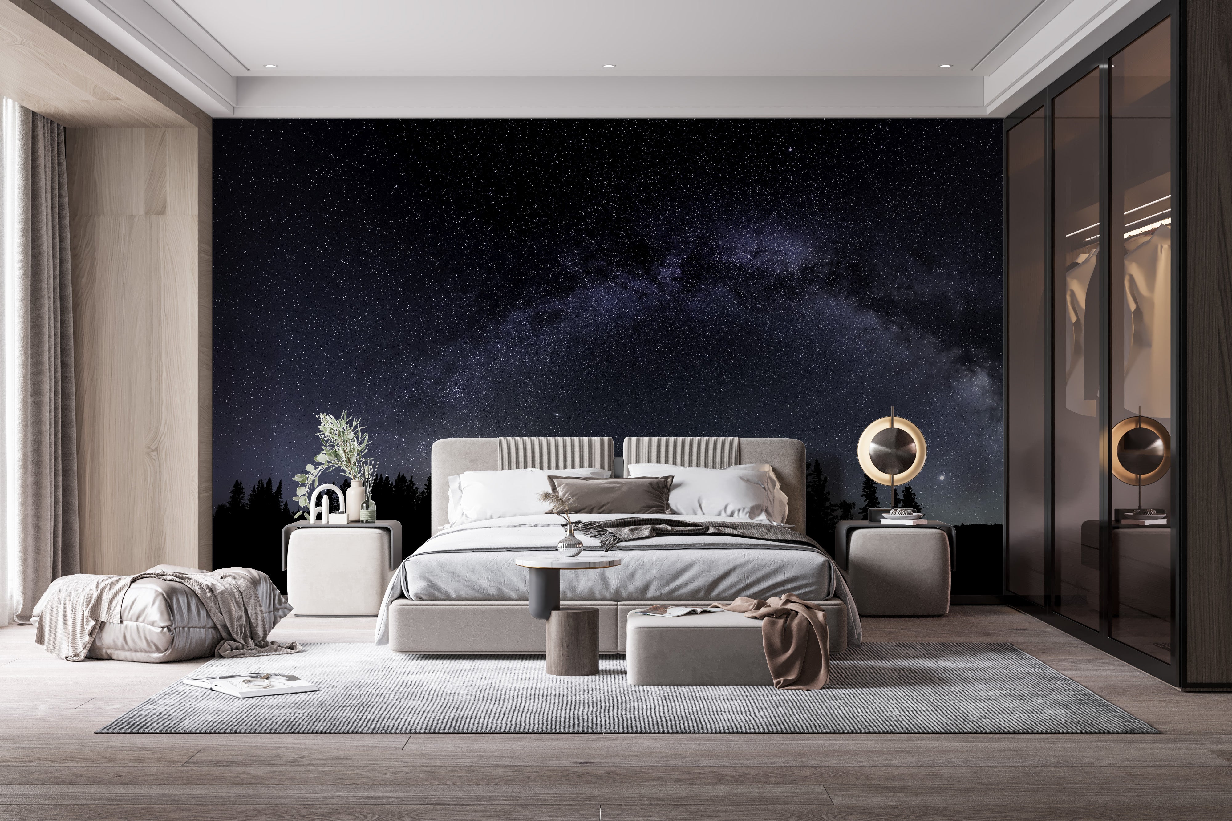 Elegant Milky Way night sky wallpaper design
